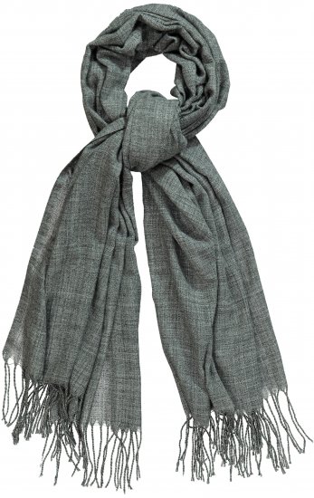 Ulla Popken Fringed Scarf Graphite Grey - Accessori - 