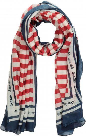 Ulla Popken Mix Stripe Scarf Forest Green - Accessori - 