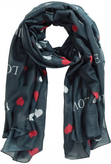 Ulla Popken Love Lightweight Scarf Navy - Accessori - 