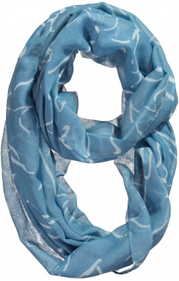 Ulla Popken Patterned Infinity Scarf Blue - Accessori - 