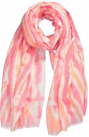 Ulla Popken Tie Dye Striped Scarf Magenta Pink - Accessori - 