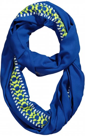 Ulla Popken Embroidered Infinity Scarf Opal Green - Accessori - 