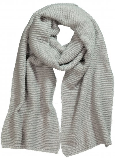 Ulla Popken Garter Stitch Knit Scarf Light Grey Melange - Accessori - 