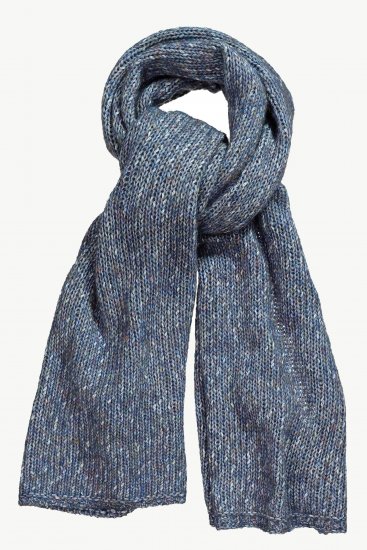 Ulla Popken Heather Knit Wool Blend Scarf Navy - Accessori - 