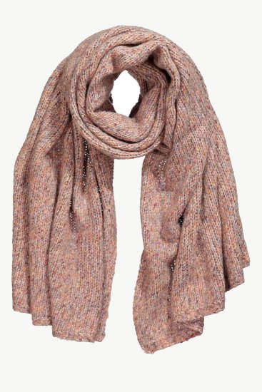 Ulla Popken Heather Knit Wool Blend Scarf Dark Pink - Accessori - 