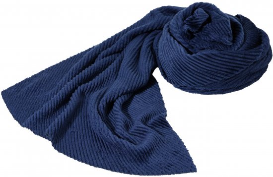 Ulla Popken Ribbed Chenille Scarf Navy - Accessori - 