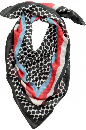 Ulla Popken Silk Scarf Black - Accessori - 