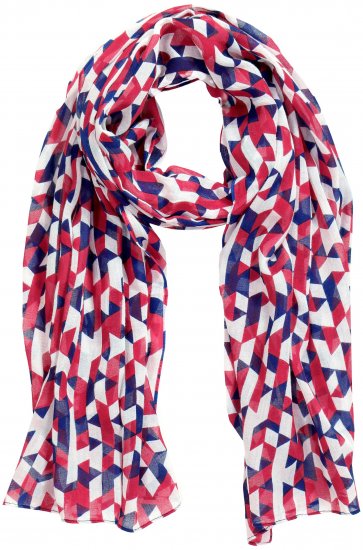 Ulla Popken Geometric Print Scarf Dark Red - Accessori - 