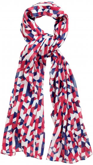 Ulla Popken Geometric Print Scarf Dark Red - Accessori - 