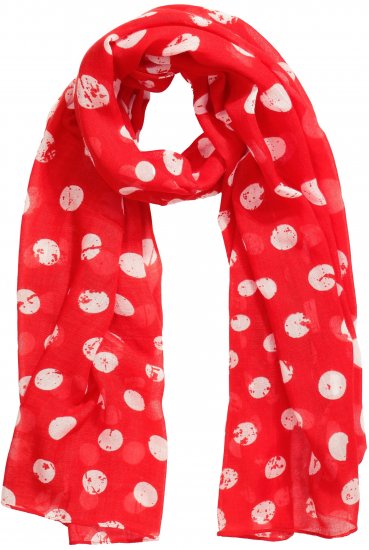 Ulla Popken Polka Dot Scarf Neon Red - Accessori - 