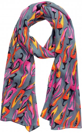 Ulla Popken Pepper Print Scarf Coral - Accessori - 