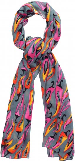 Ulla Popken Pepper Print Scarf Coral - Accessori - 