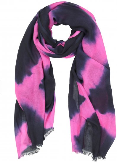 Ulla Popken Two Tone Fringed Hem Scarf Bold Pink - Accessori - 