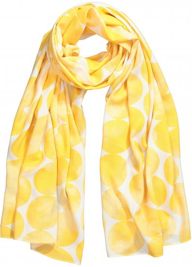 Ulla Popken Circle Print Scarf Yellow - Accessori - 