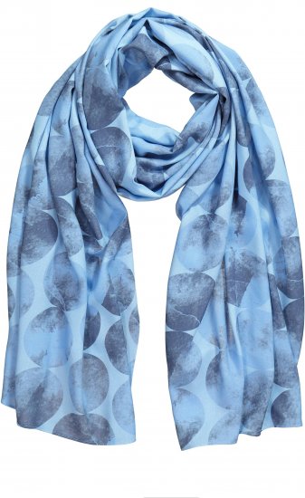 Ulla Popken Circle Print Scarf Blue - Accessori - 