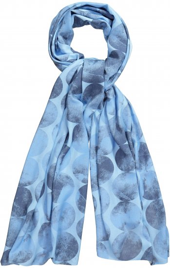 Ulla Popken Circle Print Scarf Blue - Accessori - 