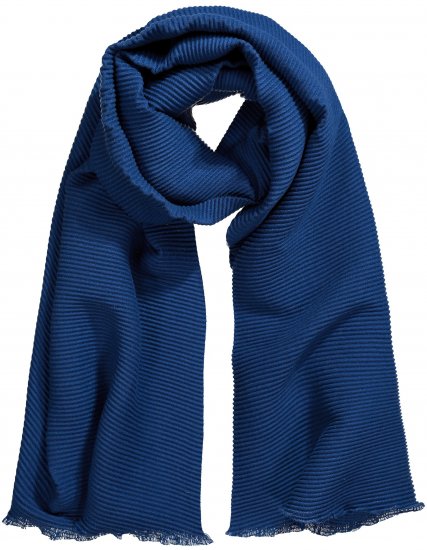 Ulla Popken Pleated Lightweight Scarf Dark Blue - Accessori - 