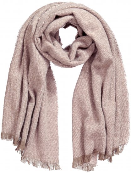Ulla Popken Fringed Hem Knit Scarf Mocha Brown - Accessori - 