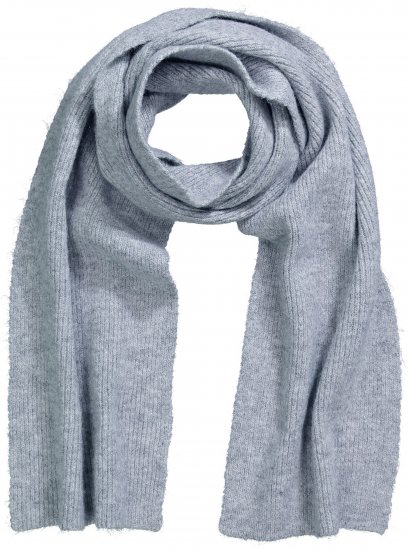Ulla Popken Ribbed Knit Scarf Light Grey Melange - Accessori - 