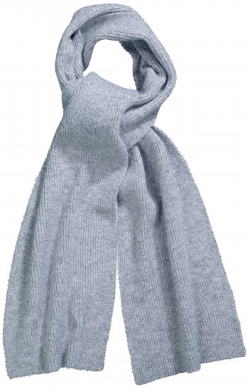 Ulla Popken Ribbed Knit Scarf Light Grey Melange - Accessori - 