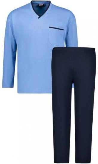 Adamo Beppo Long Sleeve Pyjama Light Blue - Intimo & costumi da bagno - Intimo Taglie Forti Uomo