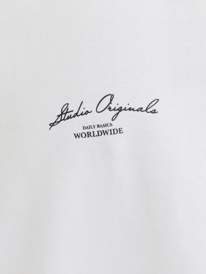 Jack & Jones Lington Back And Front Print Crew Neck T-Shirt Bright White - Magliette - Magliette Uomo Taglie Forti