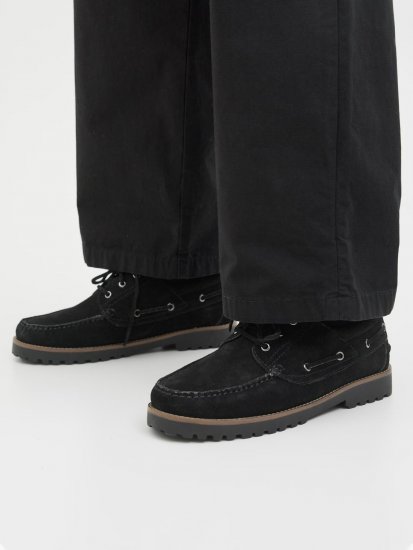 Jack & Jones Brooklyn Suede Boat Shoes Black - Scarpe da uomo 40-52 - 
