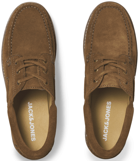 Jack & Jones Brooklyn Suede Boat Loafers Cognac - Scarpe da uomo 40-52 - 
