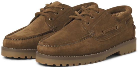 Jack & Jones Brooklyn Suede Boat Loafers Cognac - Scarpe da uomo 40-52 - 
