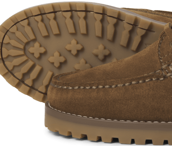 Jack & Jones Brooklyn Suede Boat Loafers Cognac - Scarpe da uomo 40-52 - 