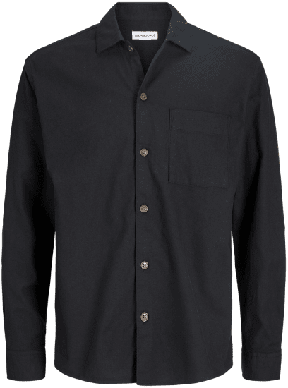 Jack & Jones TRISTAN Overshirt Long Sleeve Black - Camicie - Camicie Taglie Forti Uomo