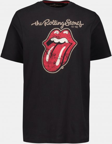 JP1880 Rolling Stones Graphic Band Comfort Fit T-Shirt Black - Magliette - Magliette Uomo Taglie Forti
