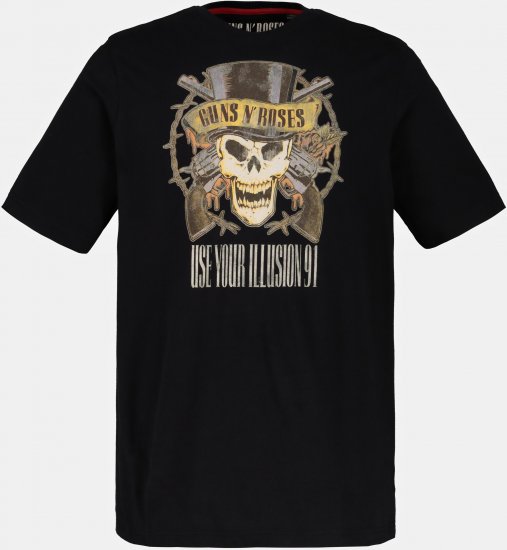 JP1880 Guns N’ Roses Skull Comfort Fit Band T-Shirt Black - Magliette - Magliette Uomo Taglie Forti