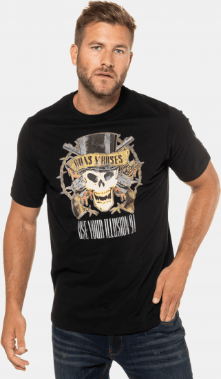 JP1880 Guns N’ Roses Skull Comfort Fit Band T-Shirt Black - Magliette - Magliette Uomo Taglie Forti