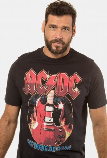 JP1880 ACDC - Let There Be Rock Vintage looking Band T-Shirt Black - Magliette - Magliette Uomo Taglie Forti