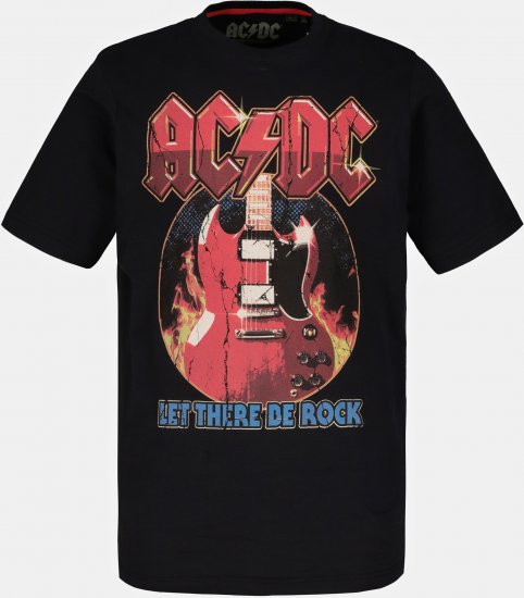 JP1880 ACDC - Let There Be Rock Vintage looking Band T-Shirt Black - Magliette - Magliette Uomo Taglie Forti
