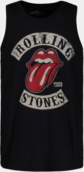 JP1880 Rolling Stones Graphic Band Tank Top Black - Magliette - Magliette Uomo Taglie Forti