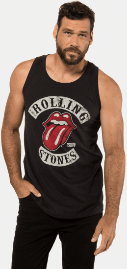 JP1880 Rolling Stones Graphic Band Tank Top Black - Magliette - Magliette Uomo Taglie Forti