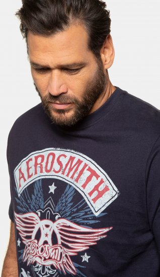 JP1880 Aerosmith Graphic Comfort Fit Band T-Shirt Black - Magliette - Magliette Uomo Taglie Forti