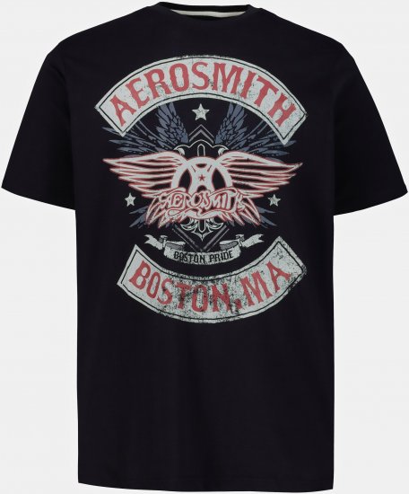 JP1880 Aerosmith Graphic Comfort Fit Band T-Shirt Black - Magliette - Magliette Uomo Taglie Forti