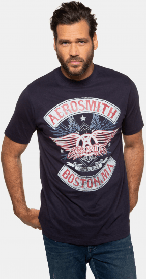 JP1880 Aerosmith Graphic Comfort Fit Band T-Shirt Black - Magliette - Magliette Uomo Taglie Forti