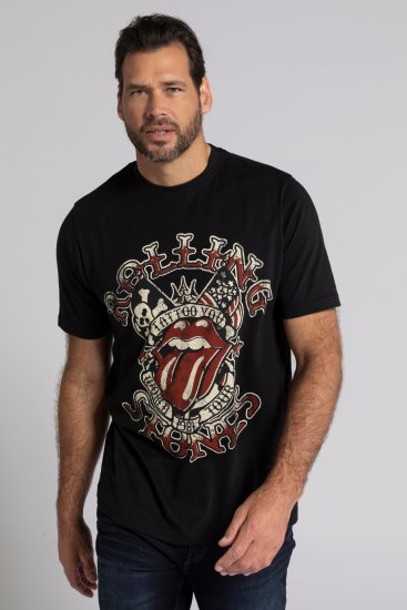 JP1880 Rolling Stones Graphic Comfort Fit Band T-Shirt Black - Magliette - Magliette Uomo Taglie Forti