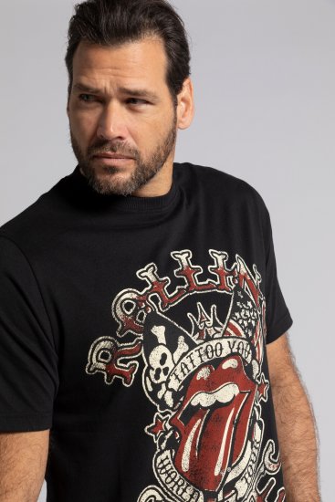 JP1880 Rolling Stones Graphic Comfort Fit Band T-Shirt Black - Magliette - Magliette Uomo Taglie Forti