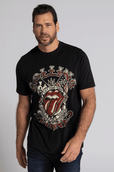 JP1880 Rolling Stones Graphic Comfort Fit Band T-Shirt Black - Magliette - Magliette Uomo Taglie Forti
