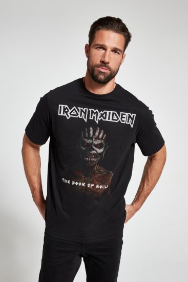 JP1880 Iron Maiden Graphic Band T-Shirt Black - Magliette - Magliette Uomo Taglie Forti