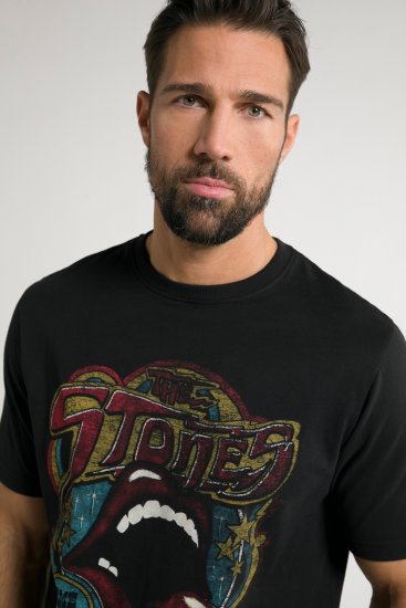 JP1880 Rolling Stones Graphic Band T-Shirt Black - Magliette - Magliette Uomo Taglie Forti