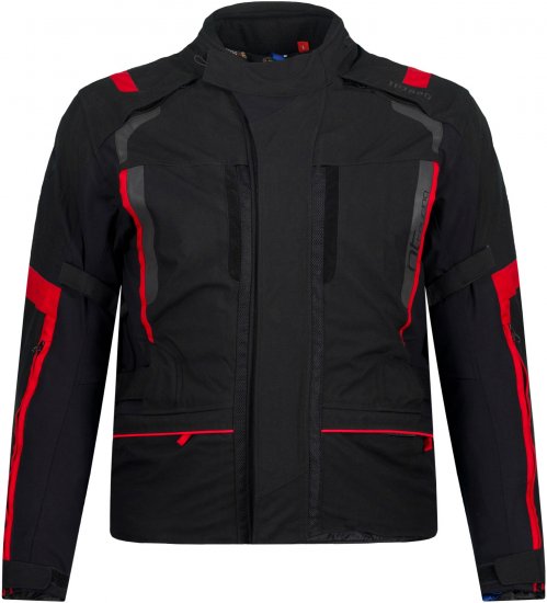 JP1880 Sporty Touring Motorcycle Jacket Black & Red - Abbigliamento moto taglie forti - Abbigliamento da moto taglie forti per uomo