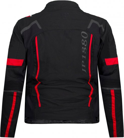 JP1880 Sporty Touring Motorcycle Jacket Black & Red - Abbigliamento moto taglie forti - Abbigliamento da moto taglie forti per uomo