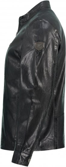 JP1880 Biker Style Leather Jacket Black - Giubbotti - Giubbotti Uomo Taglie Forti