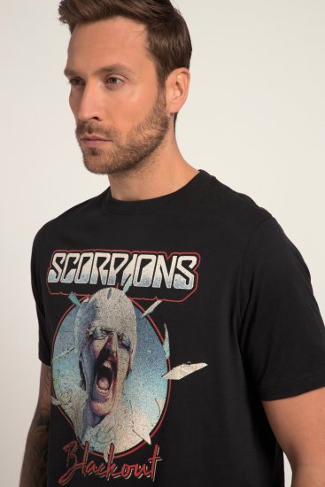 JP1880 Scorpions Blackout Graphic Comfort Fit Band T-Shirt Black - Magliette - Magliette Uomo Taglie Forti